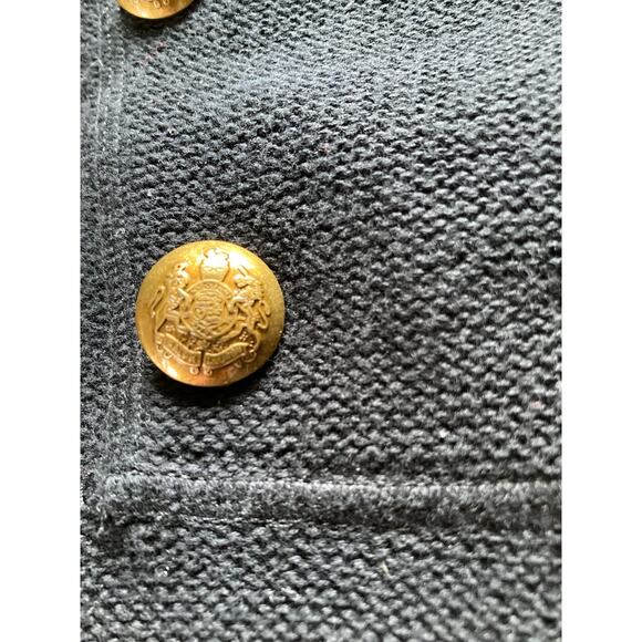 LAUREN RALPH LAUREN dark blue sweater gold buttons and trim sz M military style - Picture 9 of 9
